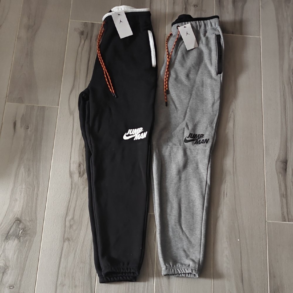 Jordan Jumpman Sweatpants - Black and Gray with Red and White Details